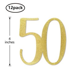 Gold Glitter 50 CutOut Numbers 50th Birthday Party Anniversary Decoration DIY