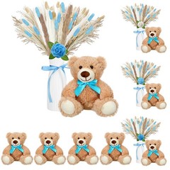4 Sets 125 Pcs Bear Baby Shower Table Centerpiece with Bear Animals Blue Drie…