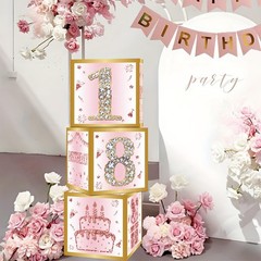 18th Birthday Decorations Boxes for Girls – 3PCS Pink Rose Gold Happy 18th Bi…