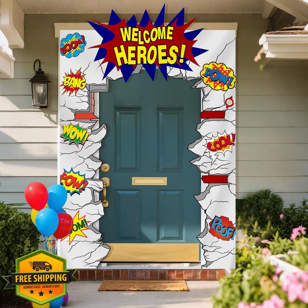 Preboun Hero Party Banner Red Blue