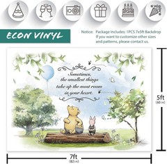 Durable 7x5ft Winnie Bear Vinyl Backdrop for Baby Celebrations & Photography