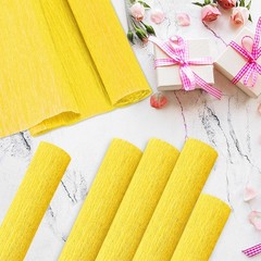 2 Rolls Yellow Crepe Paper Streamers 10 x 98Inch Sheets DIY Flower Crafts Decor