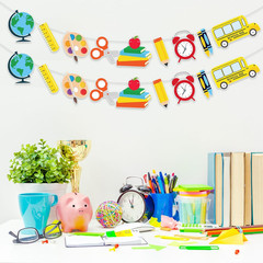 2 Pack Back to School Classroom Garland Banner – School Theme Hanging Decoration