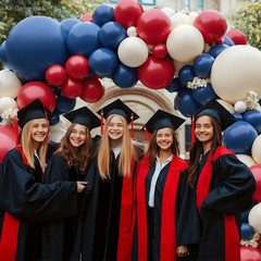 Red White Blue Balloons Arch Kit, Double Stuffed Dark Ruby Red Navy Blue Ivory W