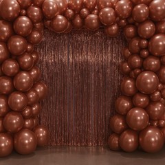 Foil Fringe Backdrop Curtains 3.3 x 6.6 ft Tinsel Streamers Decor Brown 3 Pk
