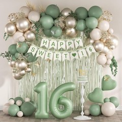 73pcs Sweet 16 Party Decorations 16 Birthday Decorations W/ 16th Birthday Banner