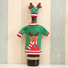 Christmas Wine Bottle Cover Hat Decorations Knitted Sweater Santa Wine