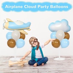 Airplane Baby Shower Party Decorations Balloons Stand Kit 2 Sets with 2 Airpl…
