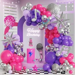 Music Hunter Balloon Arch Kit – 153Pcs Kpop Party Decorations with Disco Ball…