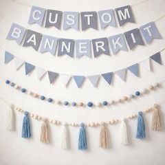 139 Pcs Felt DIY Custom Banner Kit Include 104 Letters 18 Swallowtail Flags 1…