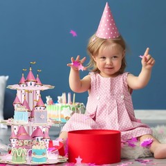 3 Tier Princess Birthday Cupcake Stand Party Decorations Floral Princess Cupc…