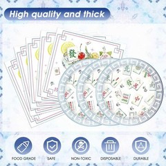 Mahjong Party Decorations 41PCS Mahjong Themed Paper Tableware Set Includes