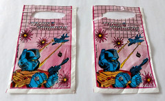 Vintage 1986 Transformers Lot 2 Party Favor Loot Bags Made in Argentina Hasbro