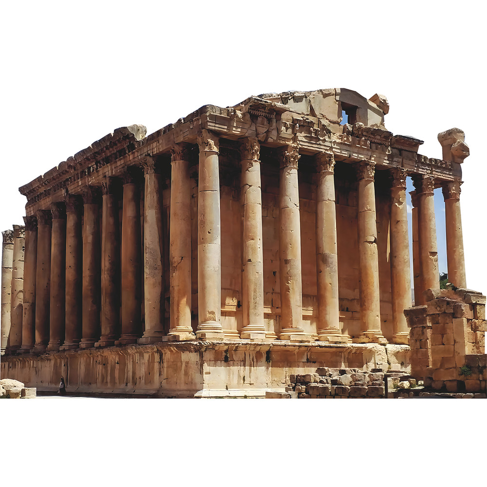 H13648 Bacchus Temple Columns Roman Ruins Baalbek Lebanon Cardboard Cutout Stand