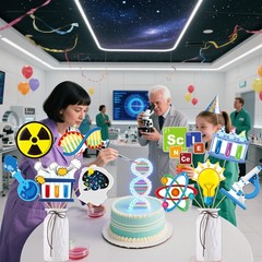 Science Birthday Party Decorations 18Pcs Science Theme Centerpiece Sticks for Ta