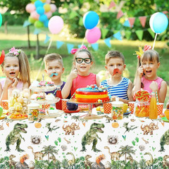 208 Pcs Dinosaur 3Rd Birthday Party Supplies, Green Dino Three Rex Birthday Deco