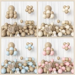 153pcs Balloons Arch Garland Kit Different Sizes 18 12 10 5 Inch Light Brown
