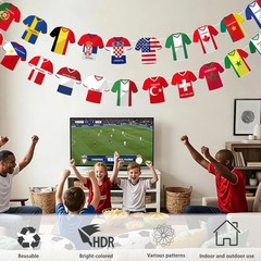 2026 World Cup Soccer Bunting Banner – 50 Pcs International Jersey Shape String