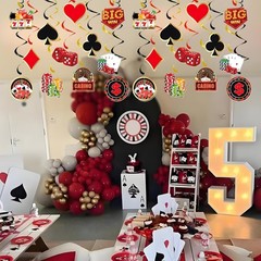 Eye-Catching Casino Theme Swirls – 12 Double-Sided Hanging Ornaments