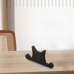 Wooden Black Cat Garden Decoration Perfect for Courtyard and Outdoor Spaces