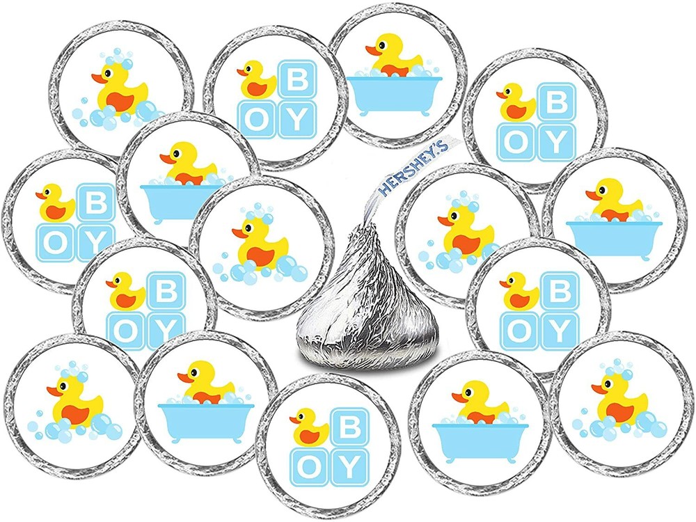 324 Blue Duck, Rubber Ducky Theme Baby Shower Favors Stickers For Baby Shower