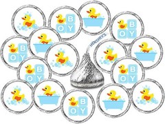 324 Blue Duck, Rubber Ducky Theme Baby Shower Favors Stickers For Baby Shower