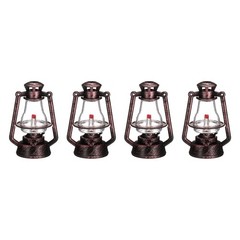 Dollhouse Micro Lantern, 2.76″ Height, Plastic Mini Kerosene Lamp Copper, 4pcs