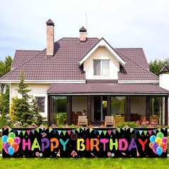 Happy Birthday Yard Banner 118X19.7 Inches, Birthday Yard Sign Backdrop, Birthda