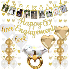 Engagement Party Decorations – Gold Engagement Congratulations Decor, HAPPY ENGA