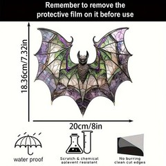 Contemporary Acrylic Bat Suncatcher Halloween Decor Home Wall Art Wreath JQ