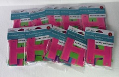 Way to Celebrate Birthday Banner Glitter Happy Birthday Lot 10 6ft
