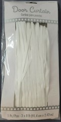 WHITE PLASTIC DOOR CURTAIN ~ Birthday Party Supplies Hanging Decoration NEW