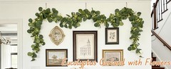 Artificial Eucalyptus Garland 4 Pack, Faux Eucalyptus Greenery Garland 6 ft,