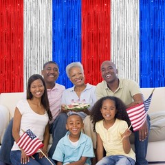 Patriotic Red White Blue Thicken Foil Fringe Tinsel Backdrop 3.2×8.2 Ft 2 PK