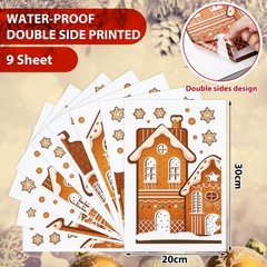AmazingSpark 72″ Large Christmas Gingerbread House 11.8 x 72 Inch, Pink