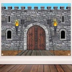 Tranqun Medieval Party Decorations Castle Backdrop Knight Wall Backdrop Keepers
