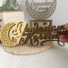 Ramadan Mubarak Acrylic Ornament Eid Mubarak Ramadan Kareem Decoration JQ