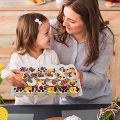 24 Count x 10 Sets Plastic Cupcake Containers, Durable and BPA-Free Cupcake H…