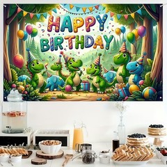 Multicolored Happy Birthday Banner 71 x 43 Inches Premium Polyester Backdrop