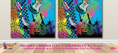 I love 80s Party 3pc Backdrop retro theme photo booth fun accessory decor banner