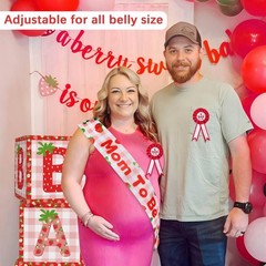 Lopeastar Strawberry Baby Shower Decorations Mom to Be Sash Dad Be…