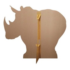 Rhinoceros Side Cardboard Cutout 93cm Tall and Free Mini Animal Standee Wildlife