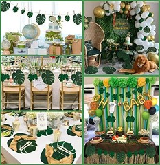 Tropical Palm Leaves 120 Pcs 3 Sizes Imitation for Luau Hawaiian Party Decor