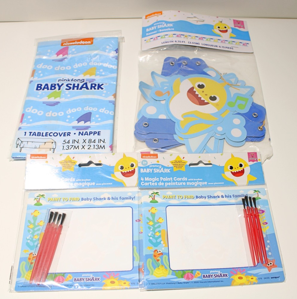 Baby Shark Birthday Party Decorations Hanging Banner Table Cover Party Favors
