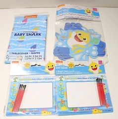 Baby Shark Birthday Party Decorations Hanging Banner Table Cover Party Favors