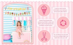 Ice Cream Decorations Bar Banner Party Supplies Sign for Birthday Decor Shower