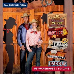Hooqict Western Birthday Party Decorations 20 Pieces Cowboy Themed Party Signs W