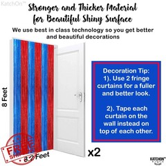 KatchOn Xlarge Streamers Red and Blue Fringe