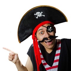 2 Pieces Pirate Hat Skull Print Pirate Captain Costume Cap – Pirate Accessori…