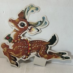 Lot Christmas Diecuts Cutouts HMS Vtg Stencils Snowman Reindeer Raccoon READ